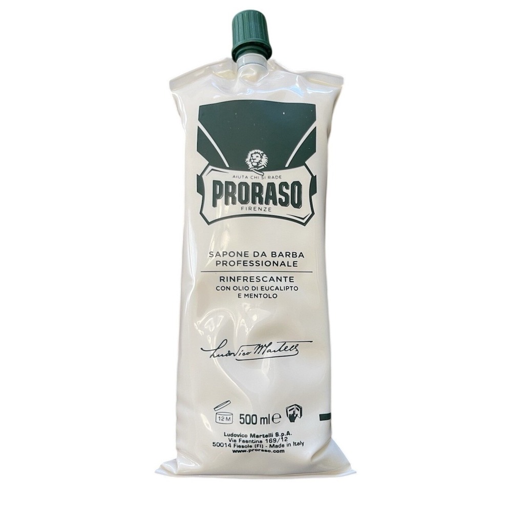 Proraso‎ Green Refreshing Shaving Soap Eucalyptus Menthol Professional 500ml Bag
